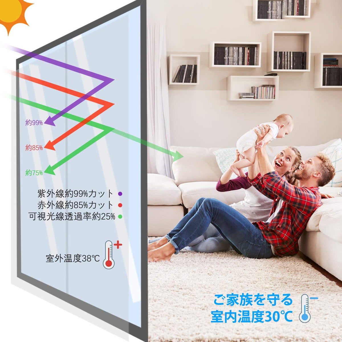 結露防止マジックミラーシート(90cm x 2m)【6色】